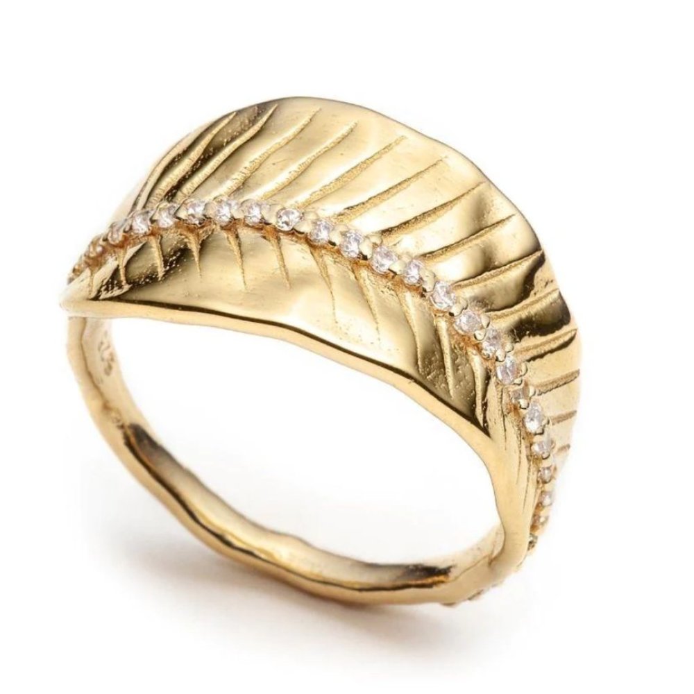 Gold Plated Boho Leaf Ring